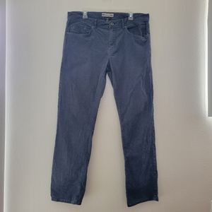 Travis Mathew 36 x 33 Blue Corduroy Straight Leg Cords Pants